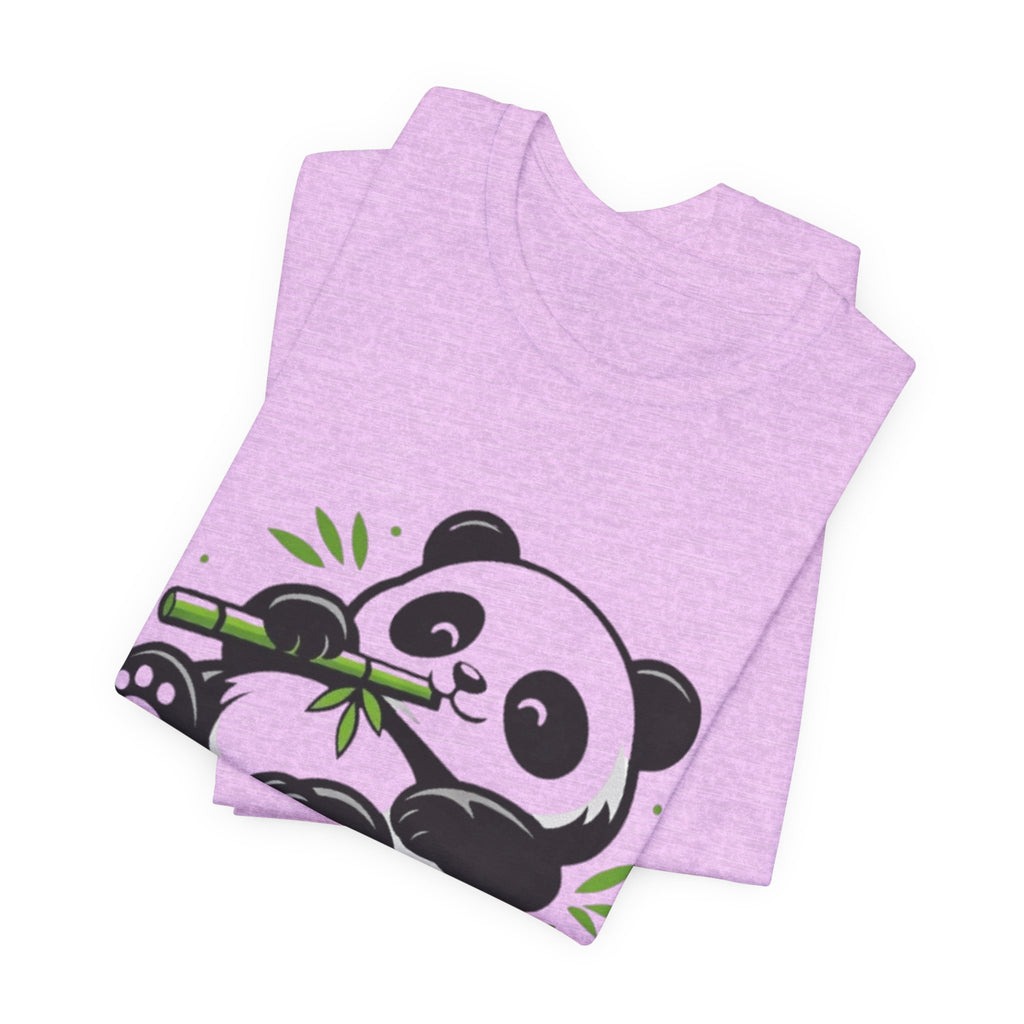 Lazy Panda Tee — Cute Relaxed Panda Eating Bamboo Graphic T-Shirt