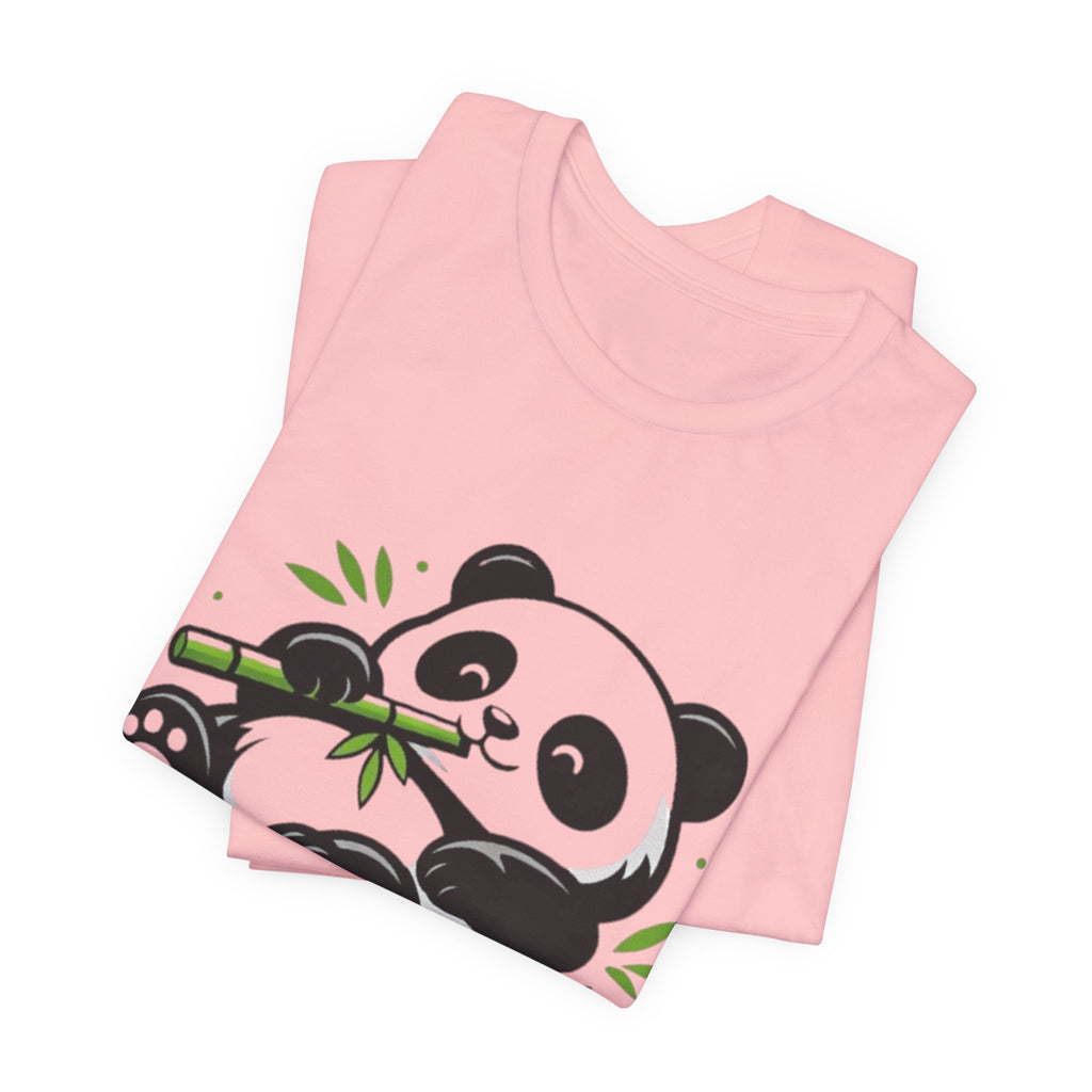 Lazy Panda Tee — Cute Relaxed Panda Eating Bamboo Graphic T-Shirt