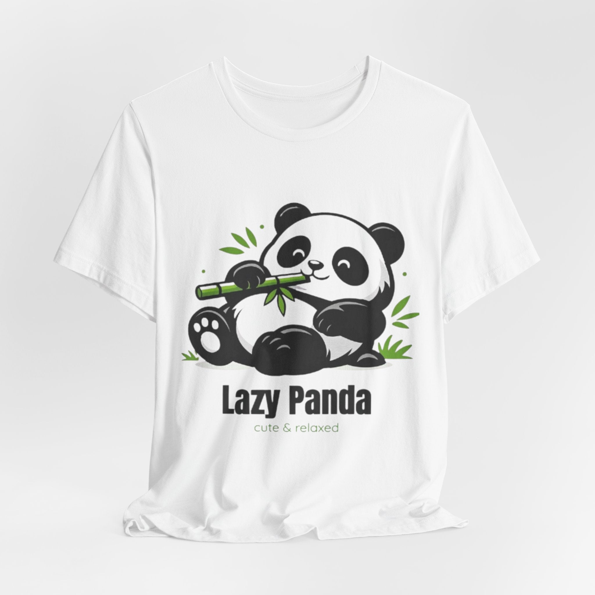 Lazy Panda Tee — Cute Relaxed Panda Eating Bamboo Graphic T-Shirt