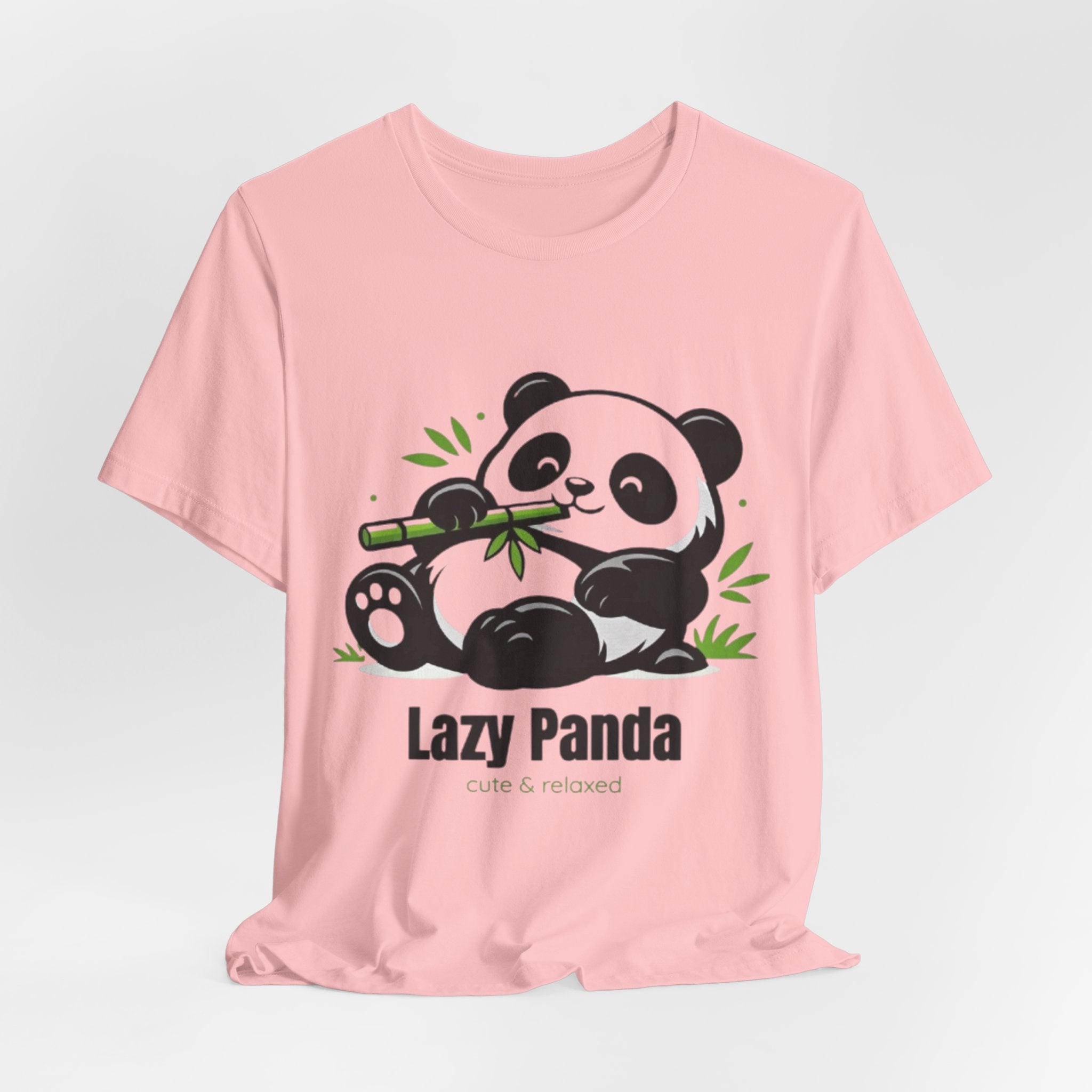 Lazy Panda Tee — Cute Relaxed Panda Eating Bamboo Graphic T-Shirt