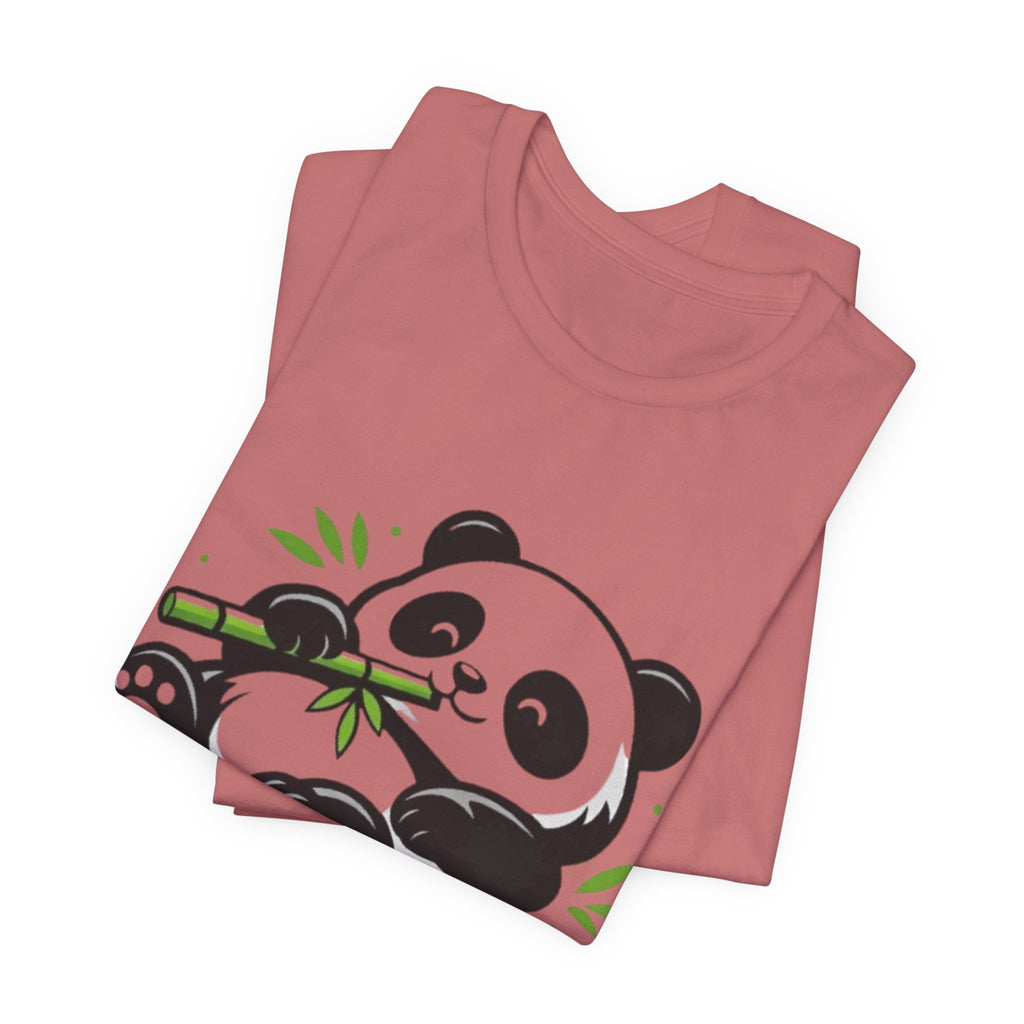 Lazy Panda Tee — Cute Relaxed Panda Eating Bamboo Graphic T-Shirt