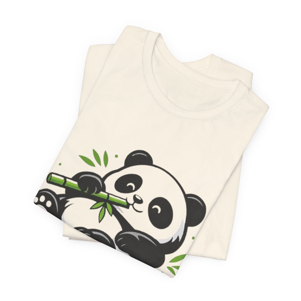 Lazy Panda Tee — Cute Relaxed Panda Eating Bamboo Graphic T-Shirt