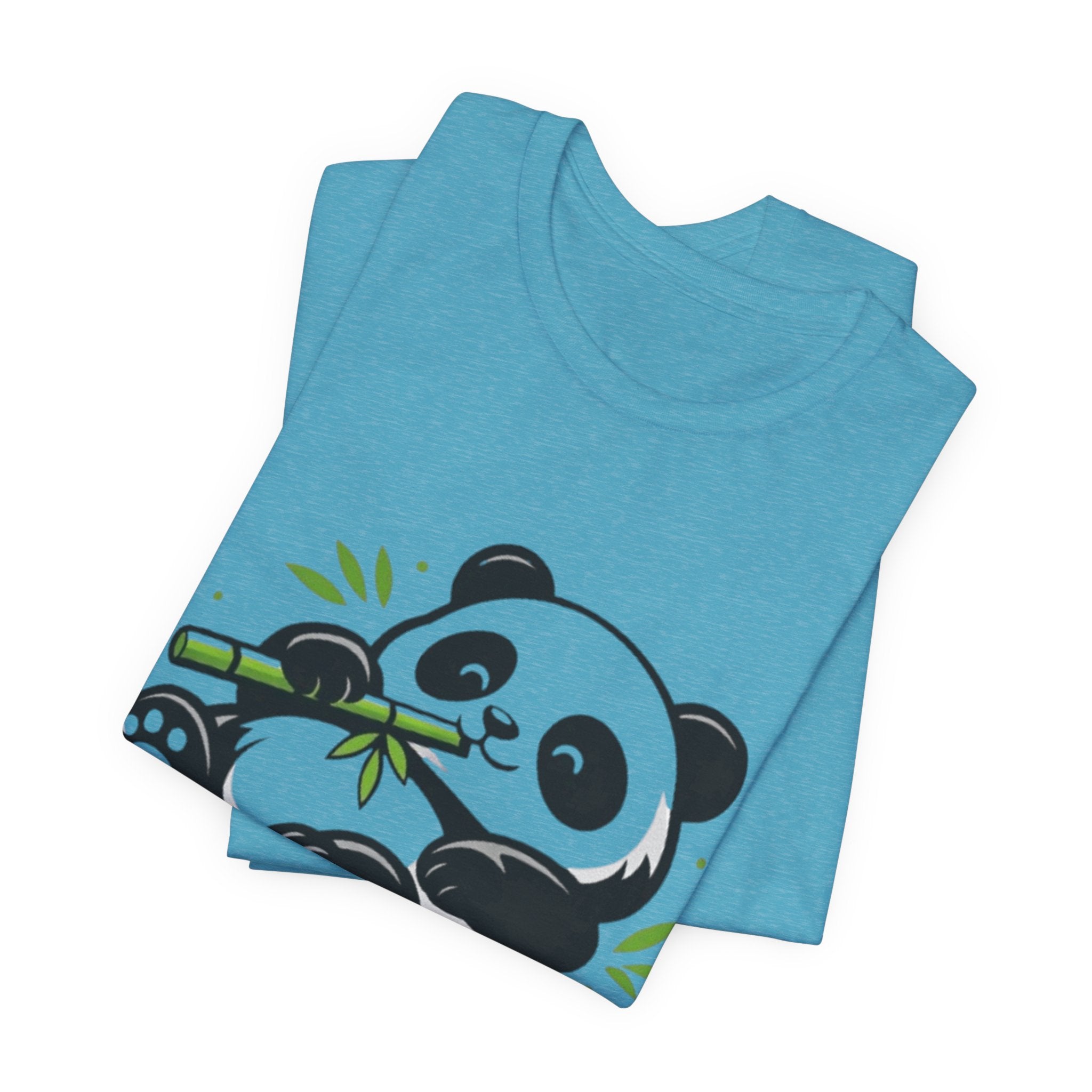 Lazy Panda Tee — Cute Relaxed Panda Eating Bamboo Graphic T-Shirt