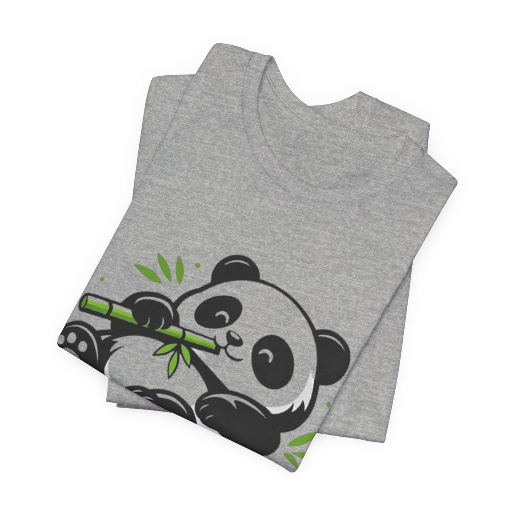 Lazy Panda Tee — Cute Relaxed Panda Eating Bamboo Graphic T-Shirt