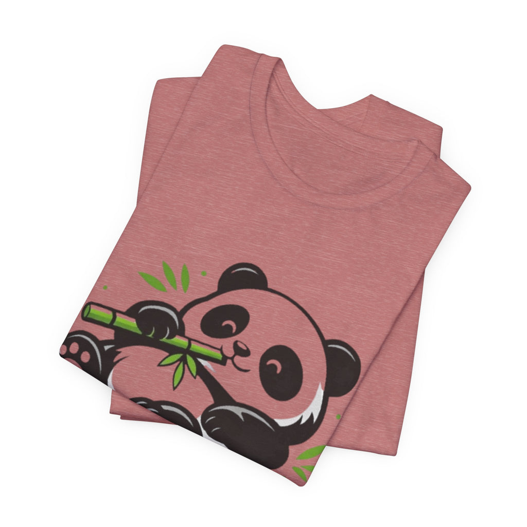 Lazy Panda Tee — Cute Relaxed Panda Eating Bamboo Graphic T-Shirt