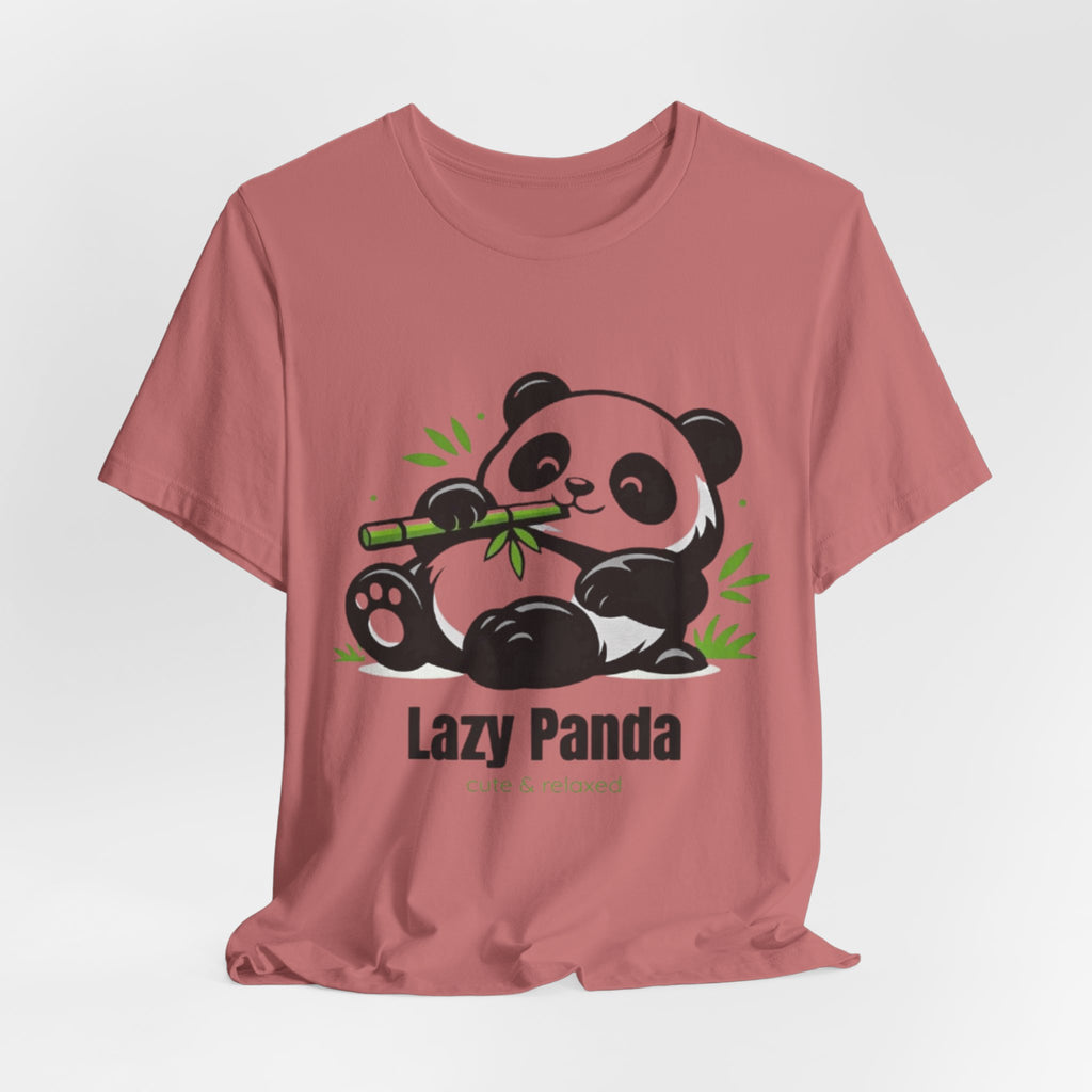 Lazy Panda Tee — Cute Relaxed Panda Eating Bamboo Graphic T-Shirt